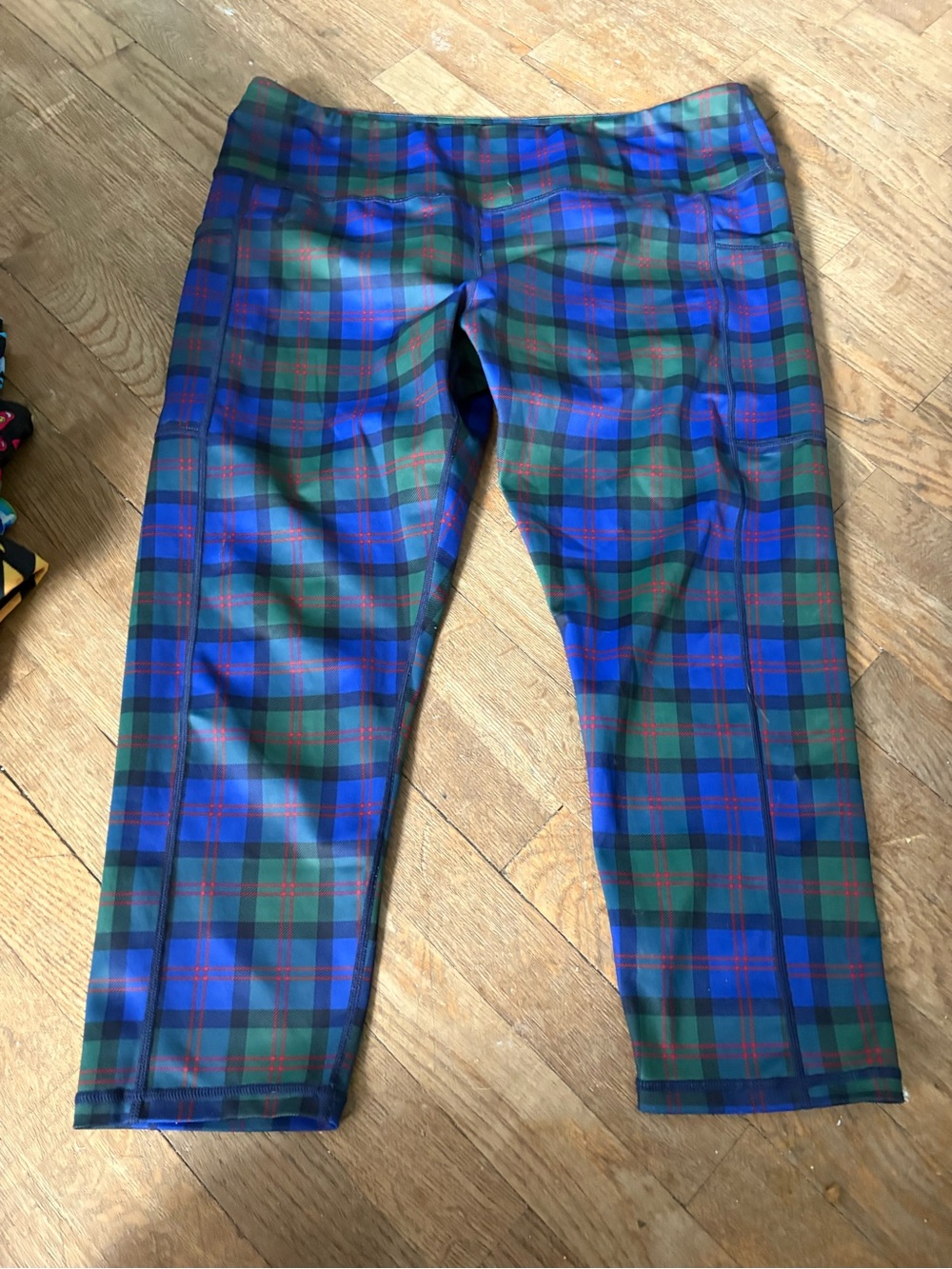 Blue and Green Plaid Cropped Pants CVG